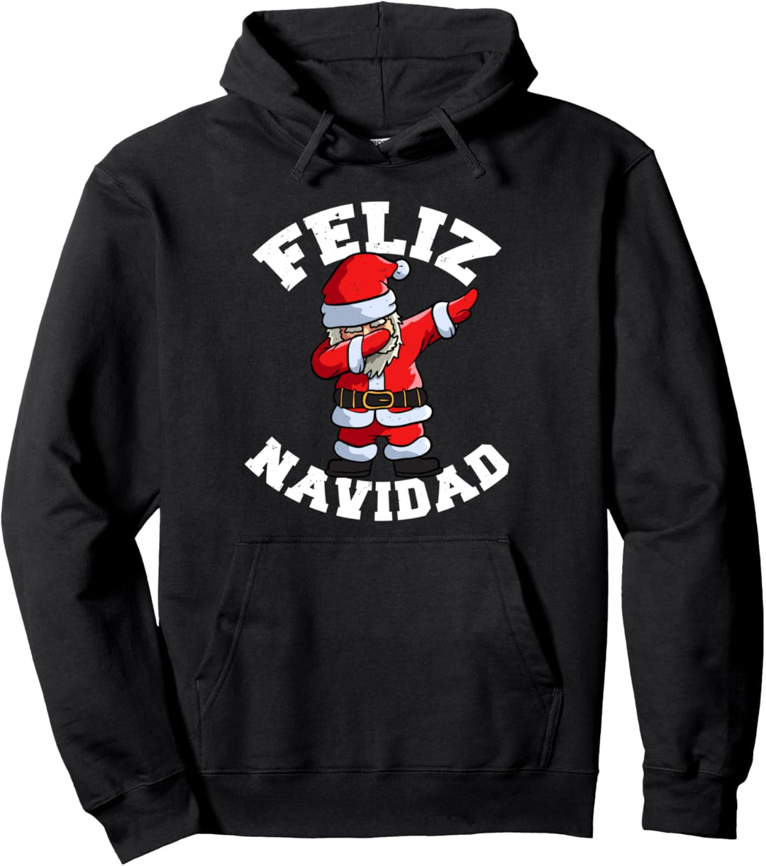 Feliz Navidad Santa Dabbing Christmas Pullover Hoodie