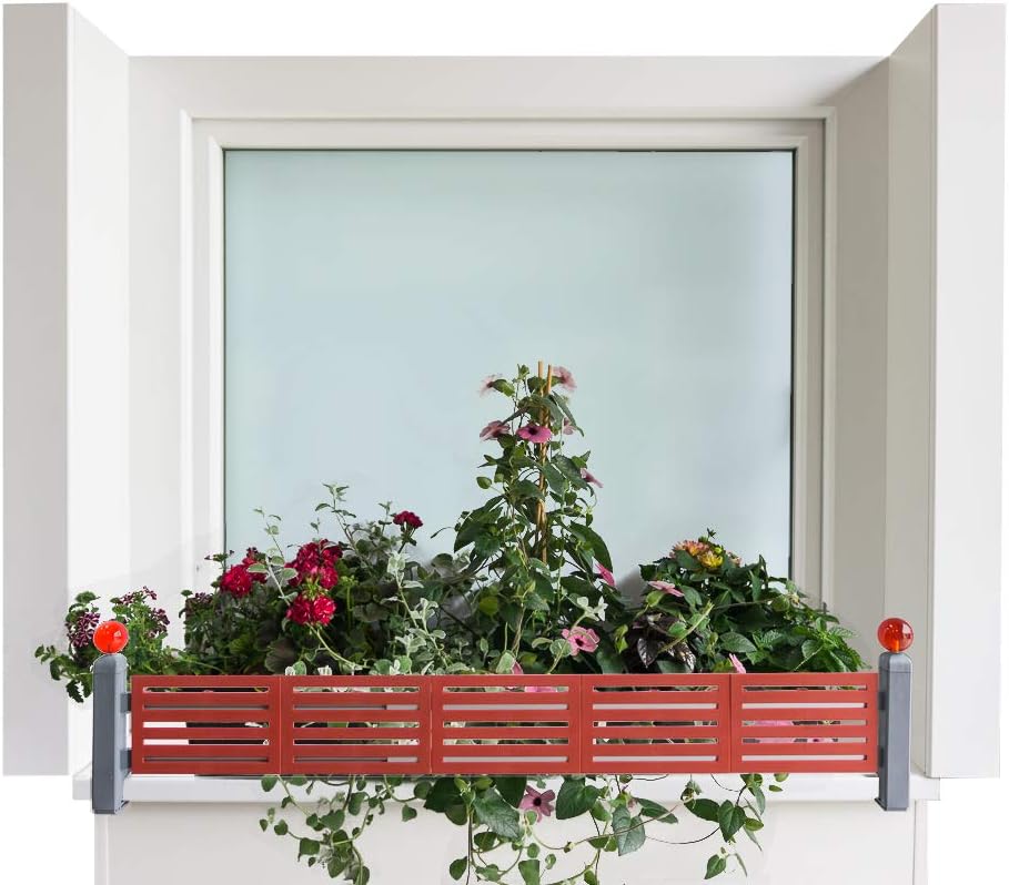 GREEN CREATIONS Blumenkastenhalterung masu Basis-Set passt auf Jede Fensterbank von 78 cm bis 140 cm