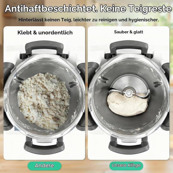 Teigmesser für Thermomix TM6 TM5, Edelstahl Hörnchenmesser &amp; Reinigungsbürste, Ersatzteile Kompatibe