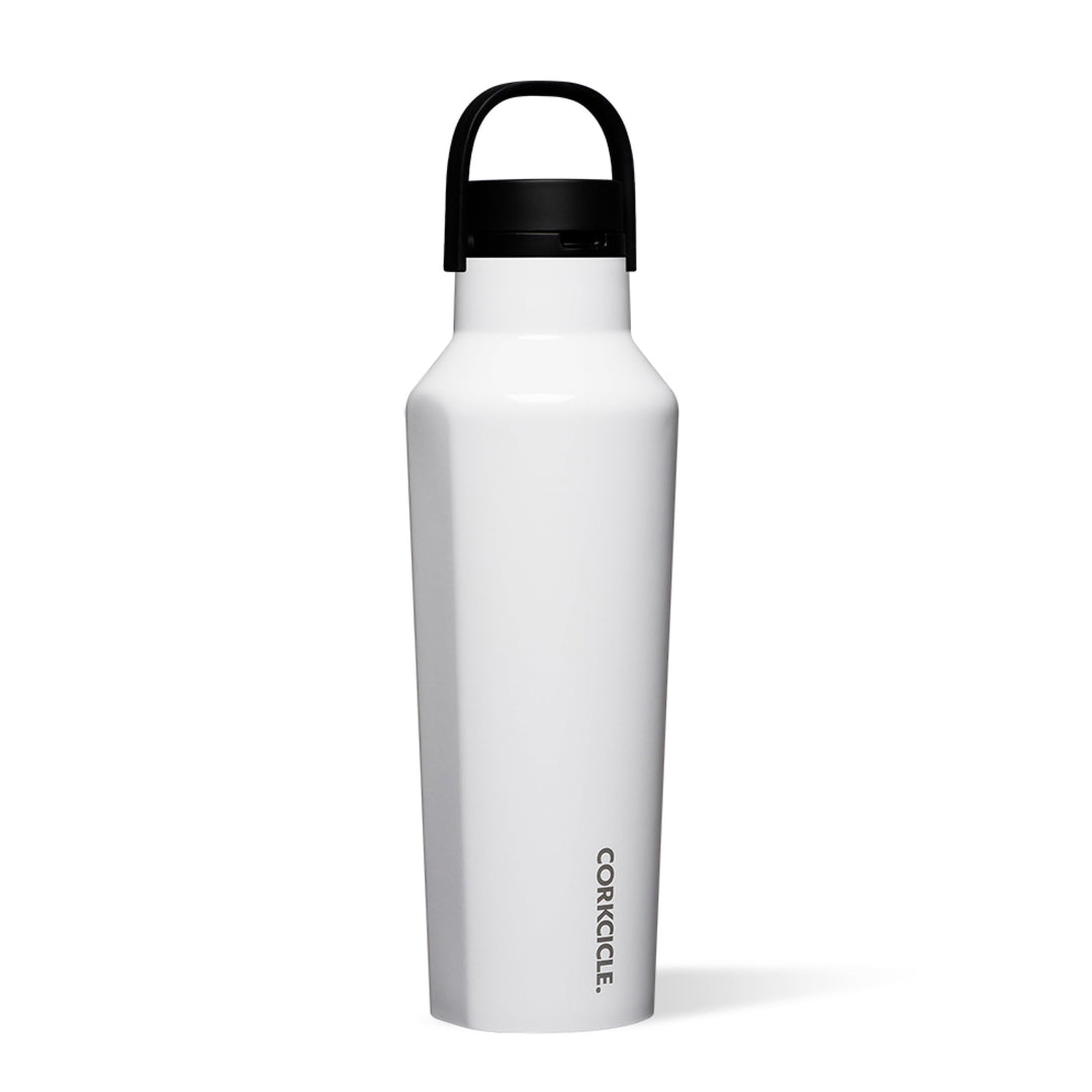 Corkcicle Sport Canteen Isolierbecher, glänzend weiss, 590 ml, wiederverwendbare Wasserflasche hält