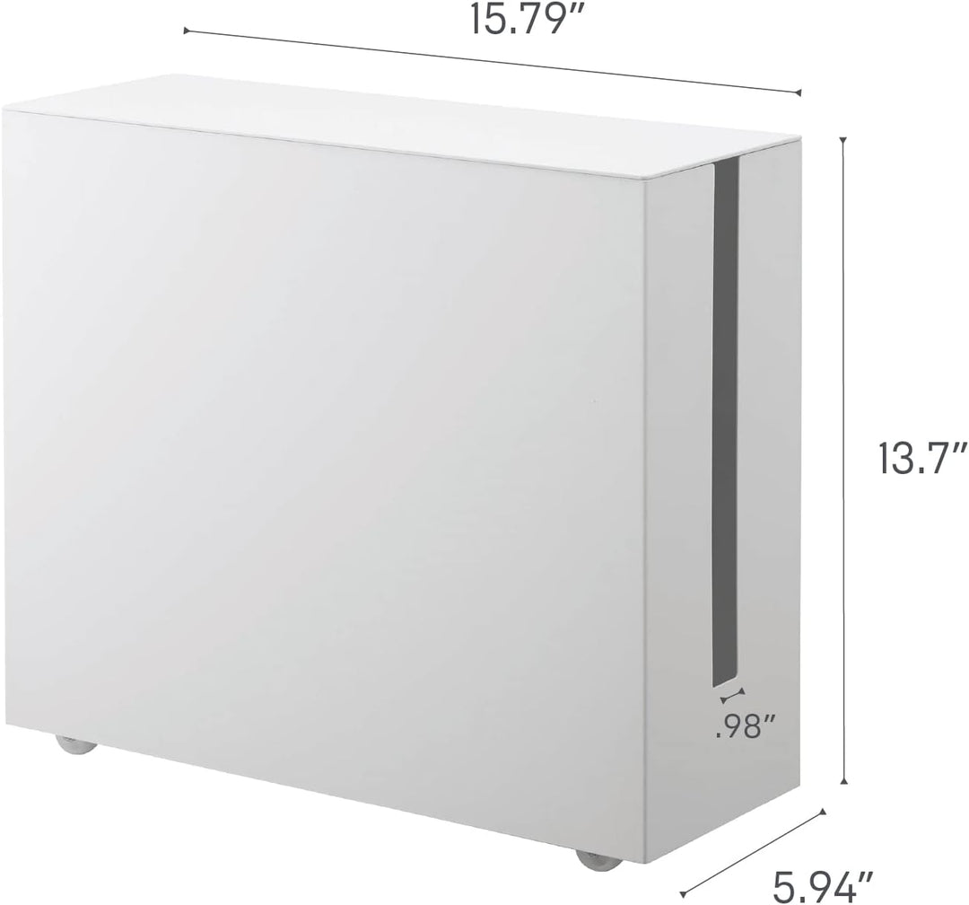 YAMAZAKI Tower Kabelabdeckungen, Metall, Weiss, One Size