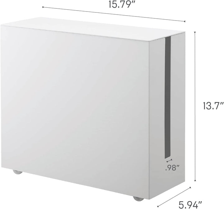 YAMAZAKI Tower Kabelabdeckungen, Metall, Weiss, One Size