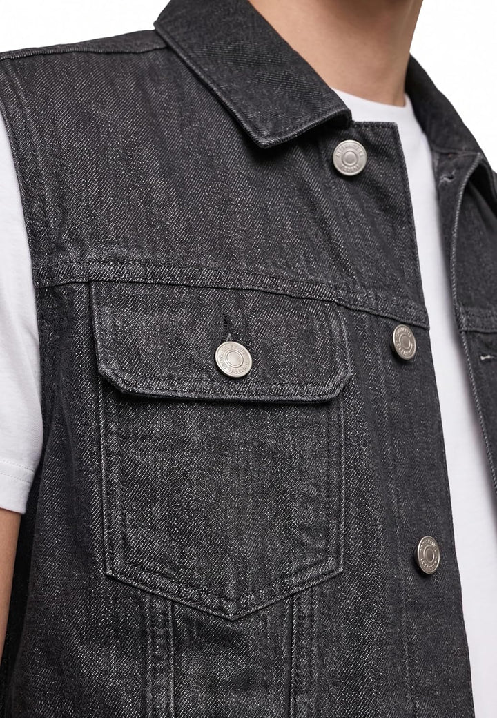Urban Classics Herren Denim Vest, Männer Jeansweste, erhältlich in vielen verschiedenen Farben, Grös
