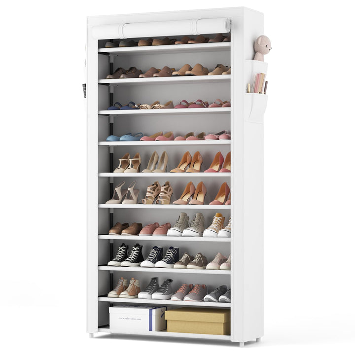 Schuhregal 11 Ebenen, Schuhschrank Hoch für 50 Paare Schuhe, Schuhaufbewahrung mit staubdichtem Über