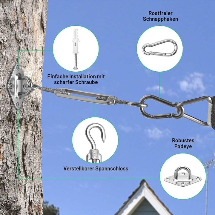 Sonnensegel Befestigung Set Zubehör 304 Edelstahl Sonnensegel Befestigungsset sonnensegel Spanner Mo