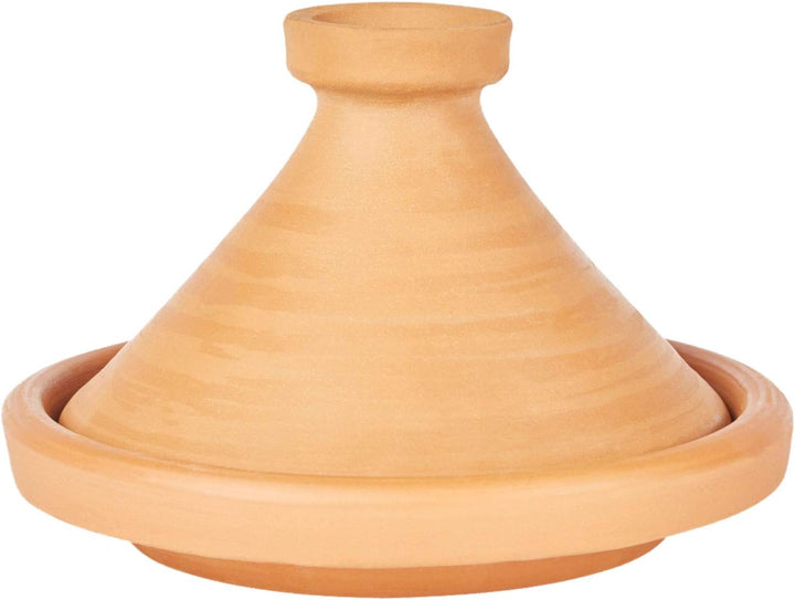 Marokkanische Tajine Topf zum Kochen + Kochbuch | Schmortopf Unglasiert Aladin Ø 35cm für 6-8 Person