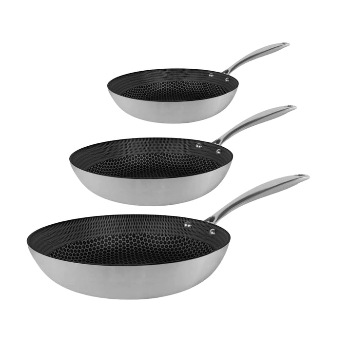 Cook&Pan Honey Pfannenset 3-teilig - Edelstahl mit GreenShield Antihaftbeschichtung PFAS & Teflon-fr