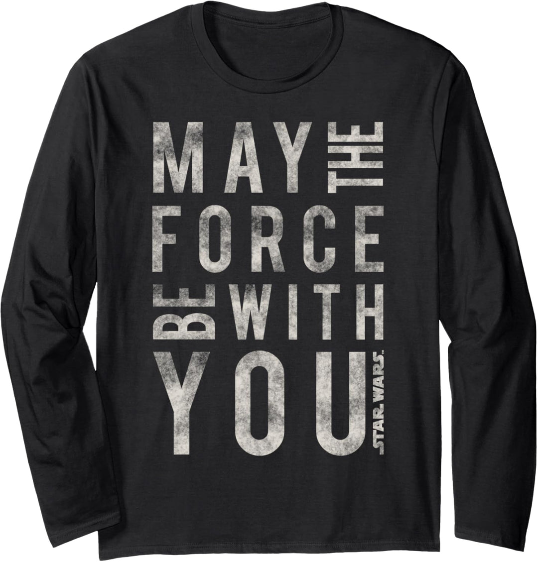 Star Wars May The Force Be With You Side Text Langarmshirt