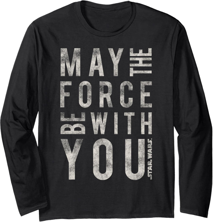 Star Wars May The Force Be With You Side Text Langarmshirt