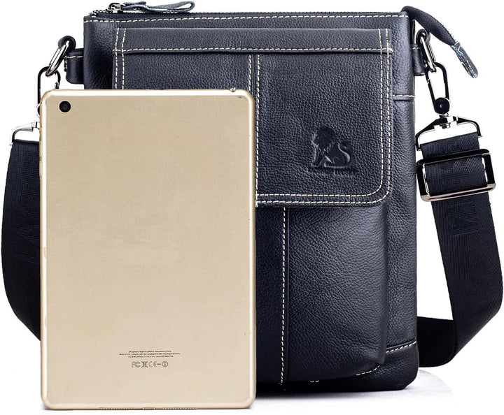 Business Herren-Umhängetasche Lässige Mode Leder Crossbody Tasche Multi-Tasche Tragbare Reisetasche