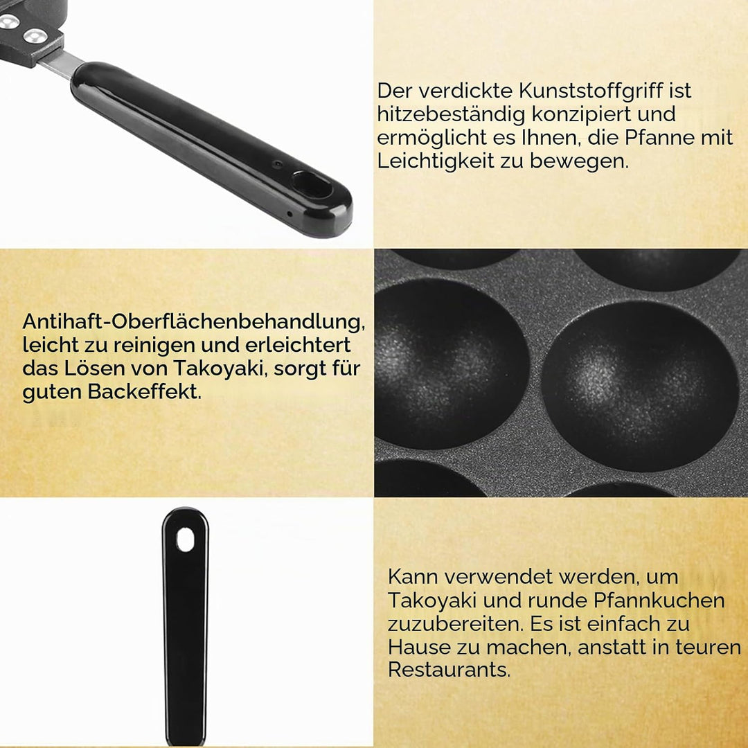 Takoyaki Grill Pan, Octopus Pfanne Antihaftbeschichtung Grillpfanne Formen DIY Ball Japanische Oktop