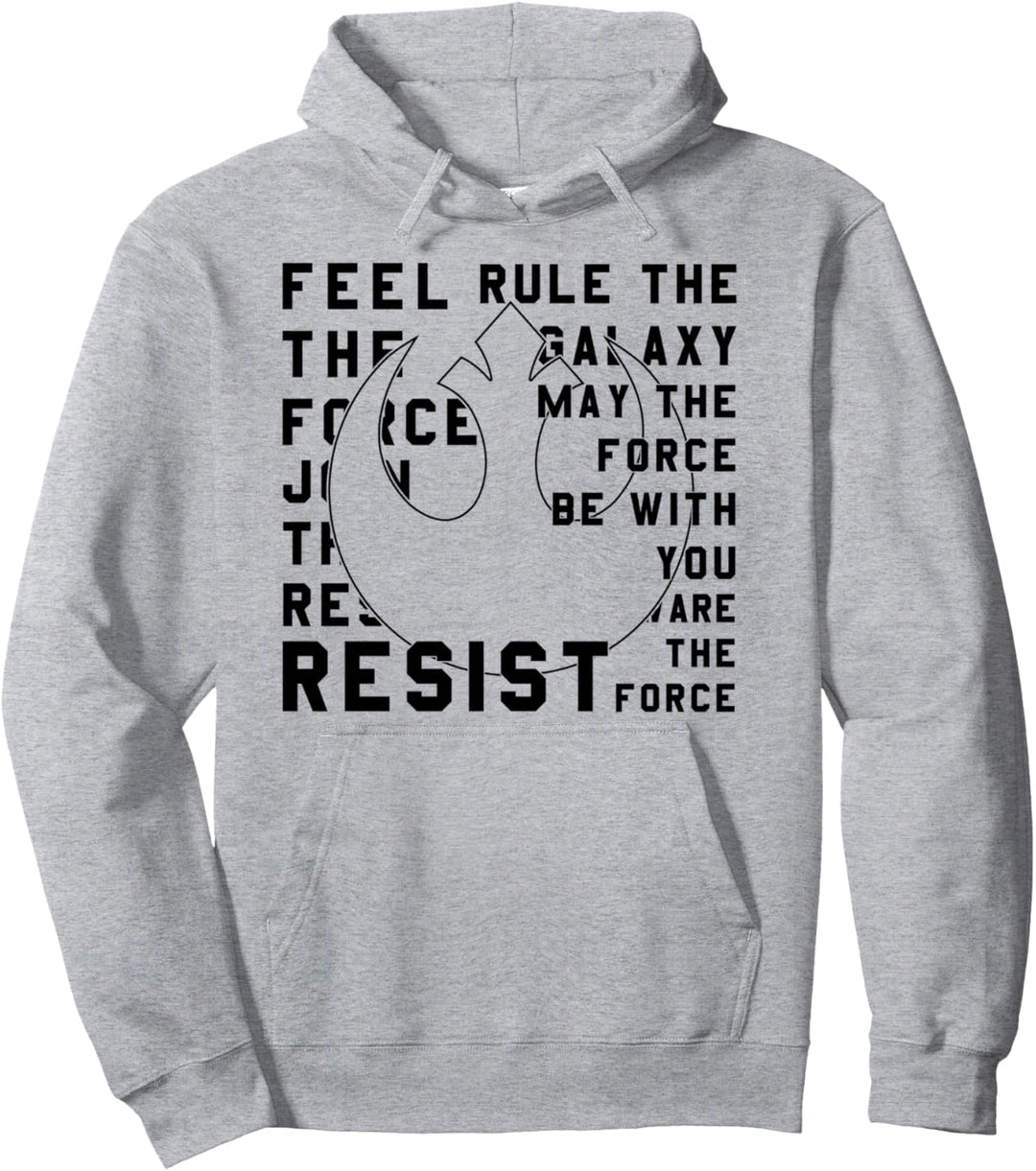 Star Wars Last Jedi Rebel Resist Bold Text Pullover Hoodie
