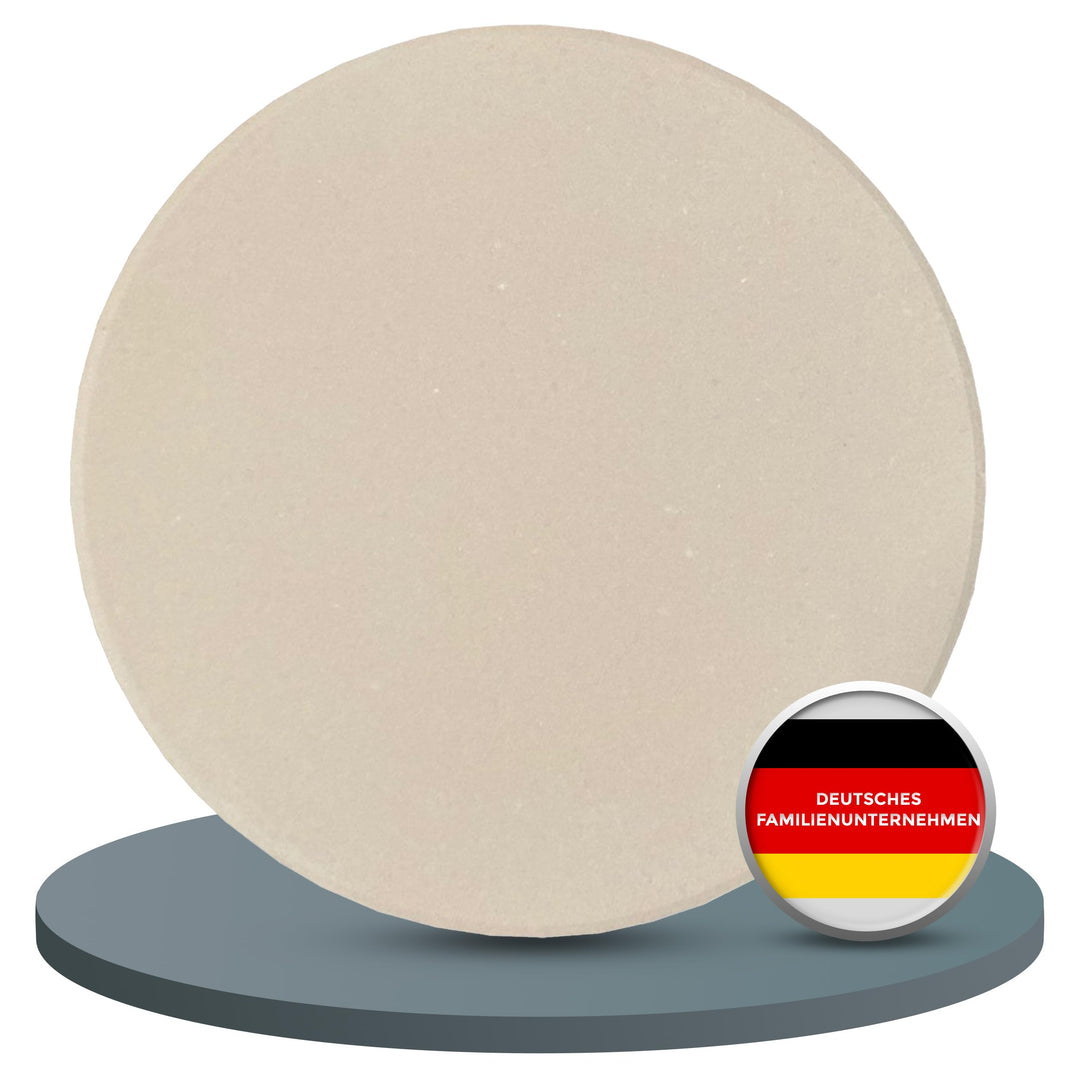 BABOSSA Pizzastein für den Grill | Ø32x3cm – Hochwertiger Cordierit Backstein – Knuspriger Boden, vi