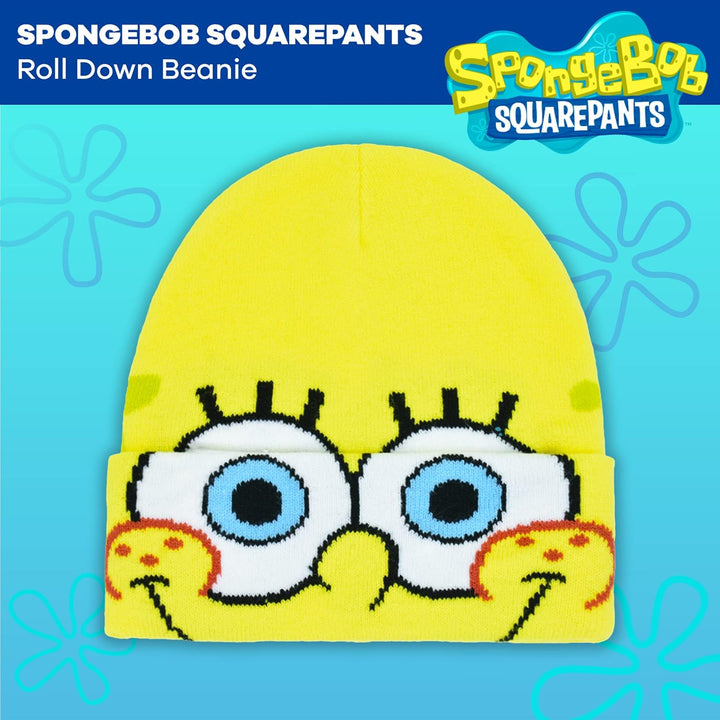 Concept One Unisex-Erwachsene Spongebob Roll Down Cuff Beanie-Mütze, gelb, Einheitsgrösse