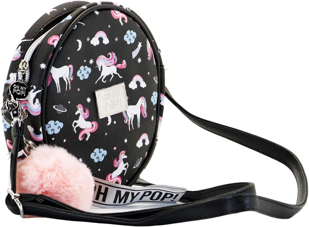 Oh My Pop! Unisex – Kinder Round Shoulder Bag Schultertasche, Multicolour, Einheitsgrösse EU