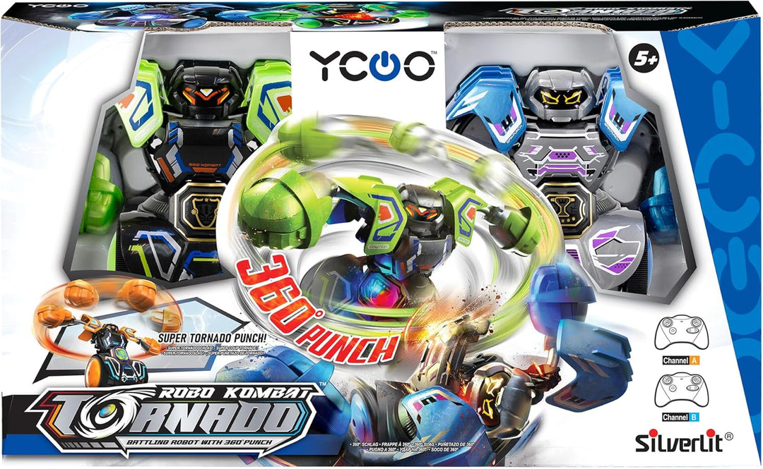 Silverlit Roboter Kombat Tornado – ferngesteuerte Figur – 360° Starke Schläge – Zielen Sie auf das H