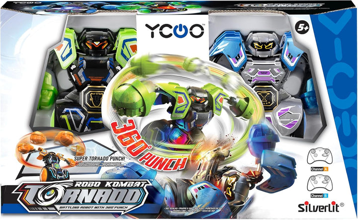 Silverlit Roboter Kombat Tornado – ferngesteuerte Figur – 360° Starke Schläge – Zielen Sie auf das H
