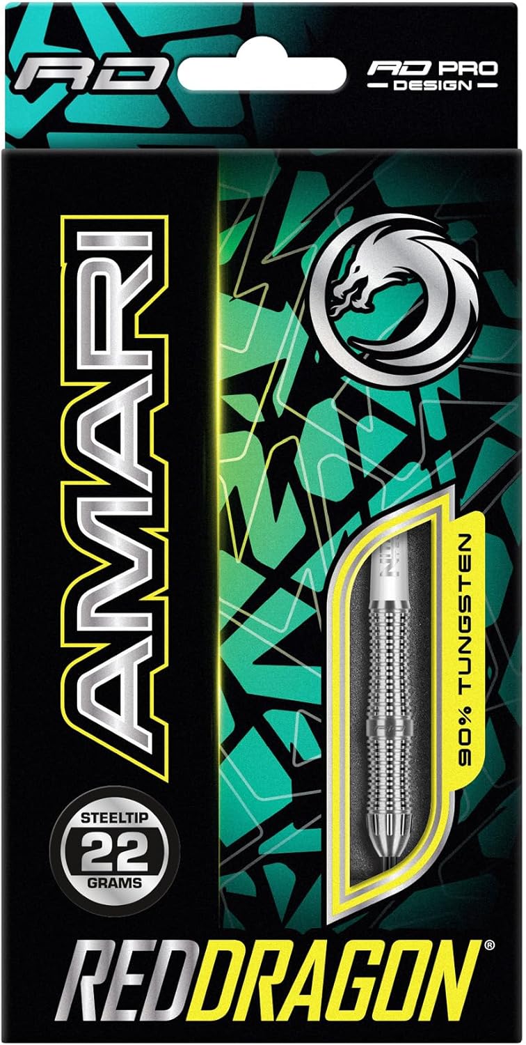 RED DRAGON Amari Wolfram Professional Darts Set mit Flights and Nitrotech Shafts (Stems) 22.0 Gramm,