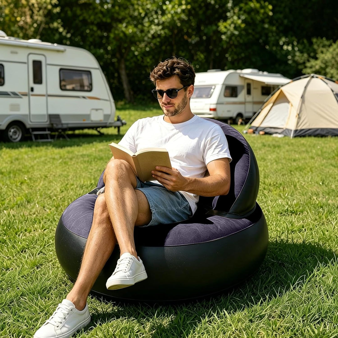 CEWROM Aufblasbares Sofa, Aufblasbarer Sessel, Sessel, Sofa und Couch mit Beflockter Oberfläche für