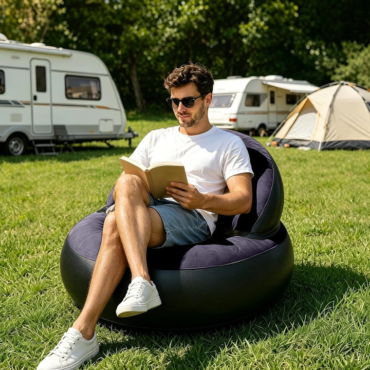 CEWROM Aufblasbares Sofa, Aufblasbarer Sessel, Sessel, Sofa und Couch mit Beflockter Oberfläche für