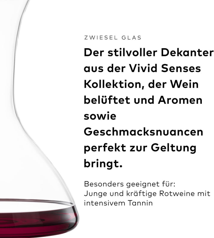Zwiesel Glas Dekanter Vivid Senses, handgefertigte vielseitig einsetzbare Glas-Karaffe, robustes Tri
