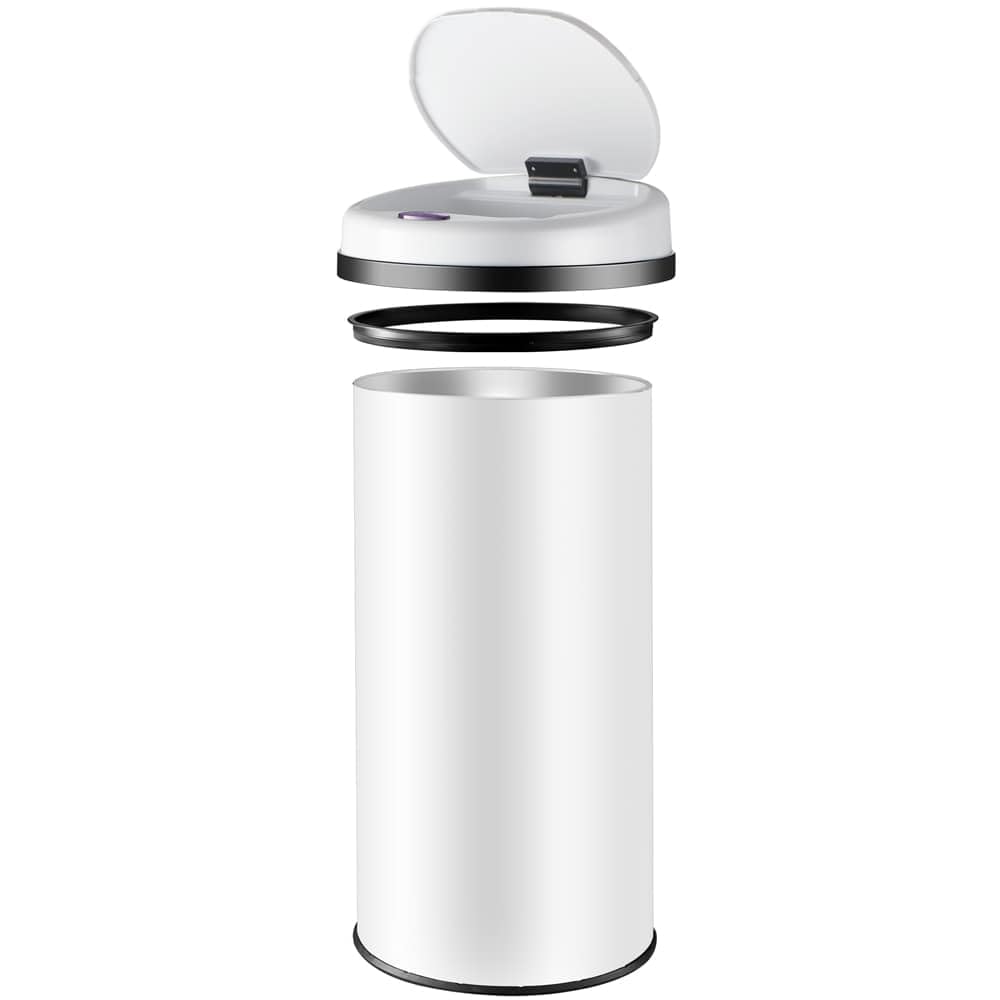 Monzana® Mülleimer Küche mit Sensor Leise 40L Edelstahl USB Ladekabel Deckel Berührungslos Abfalleim