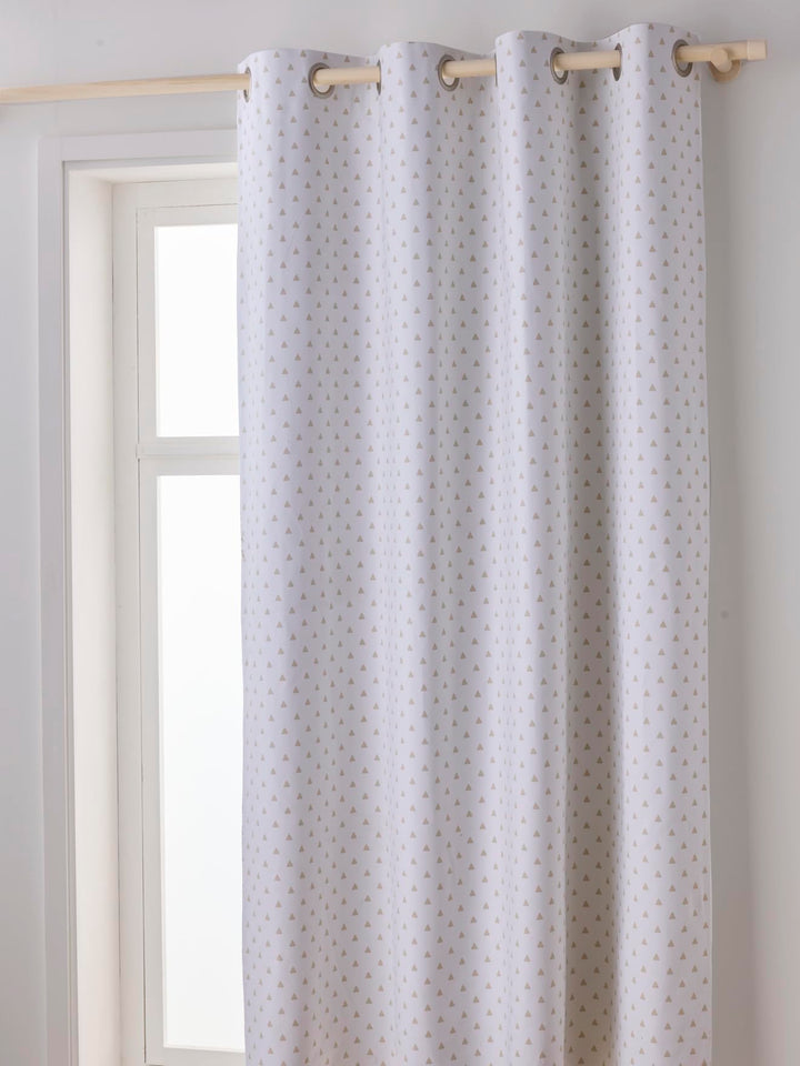 Vertbaudet Verdunkelungsvorhang für Kinderzimmer wollweiss/Dreiecke 135X180 135X180 Ecru / Dreieck,