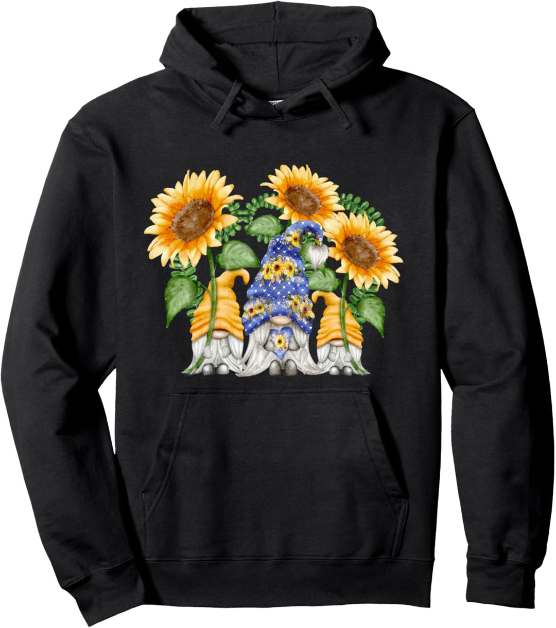Blumenzwerg mit Sonnenblumen-Motiv, Liebe und Herz, für Hippies und Gärtner Pullover Hoodie