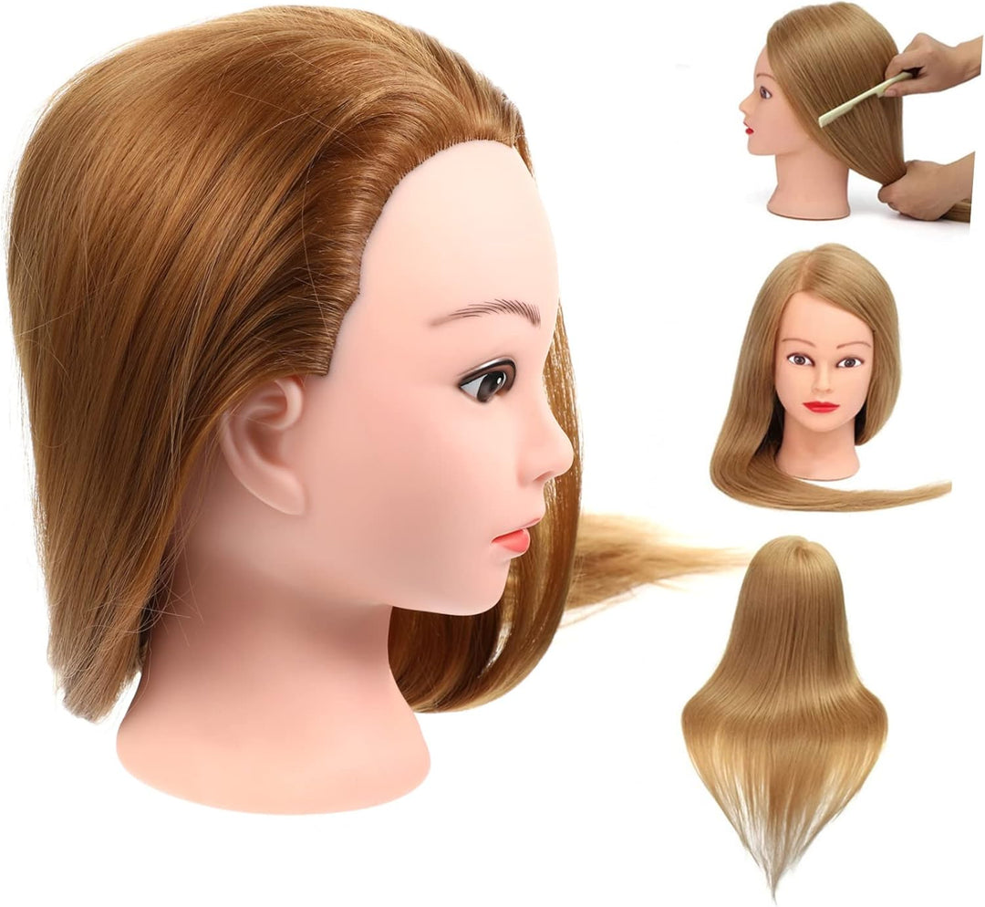 Beavorty Kosmetologie Übungskopf Braiding Mannequin Head Haarstyling Trainingskopf Mit Haare Für Fri