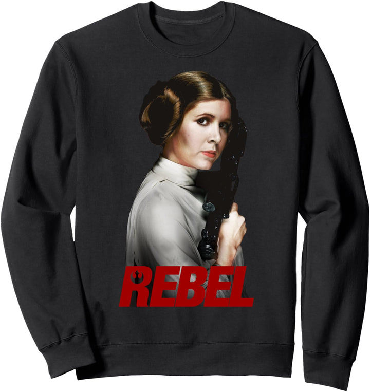 Star Wars Princess Leia Bold Rebel Text Portrait Sweatshirt
