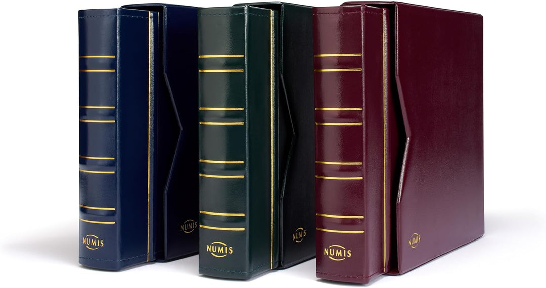Leuchtturm 301280 Münzalbum NUMIS Classic - inkl. Schutzkassette & 5 Hüllen für Münzen mit Ø 44, 34,