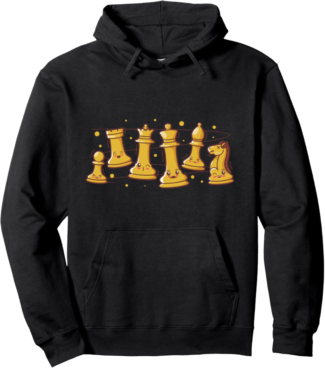 Lustige Schachfiguren Schach Schachspieler Grossmeister Pullover Hoodie