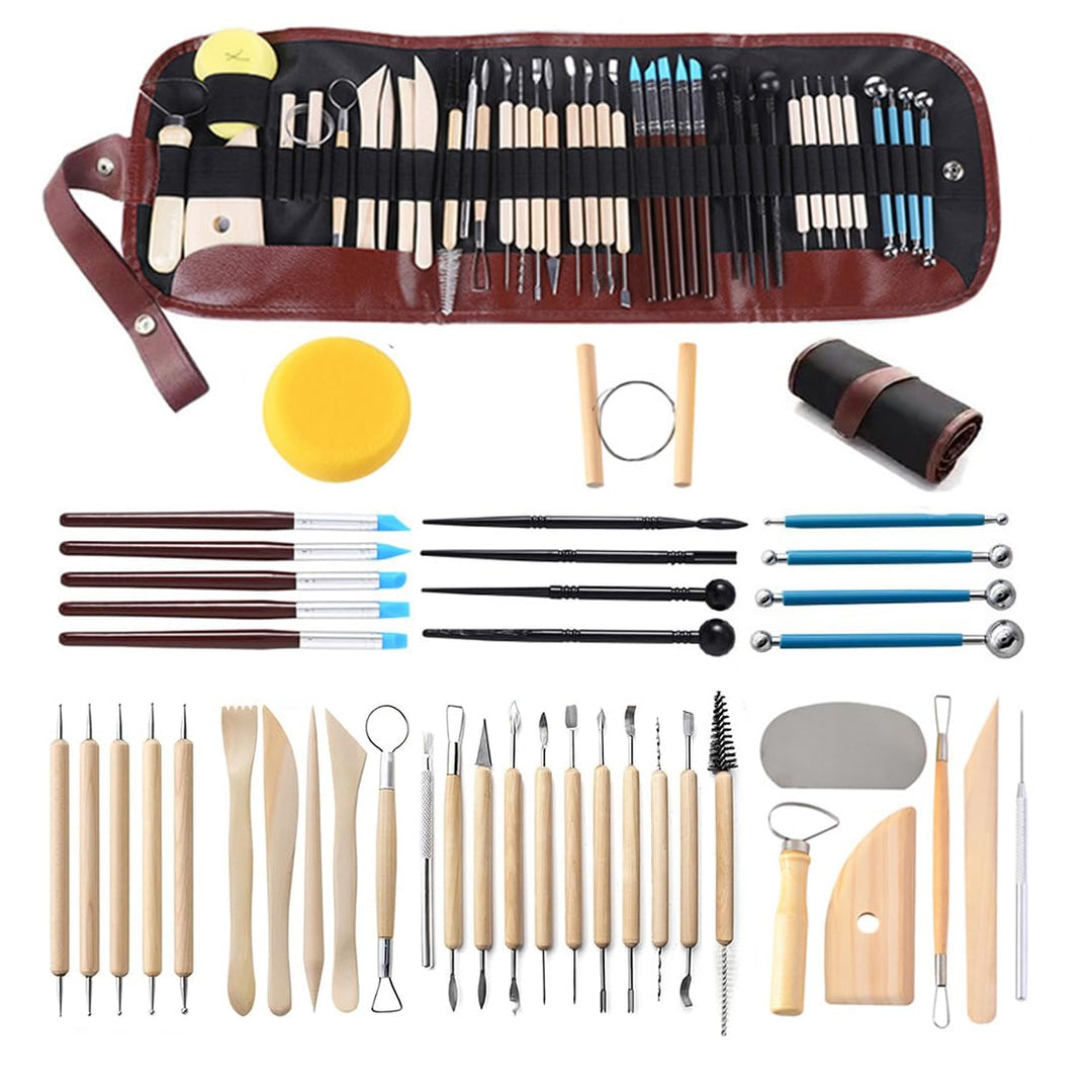 43 Stück Ton Werkzeuge Kit, Keramik Werkzeug Set für Skulpturierung und Modellierung, Profis Ideal f