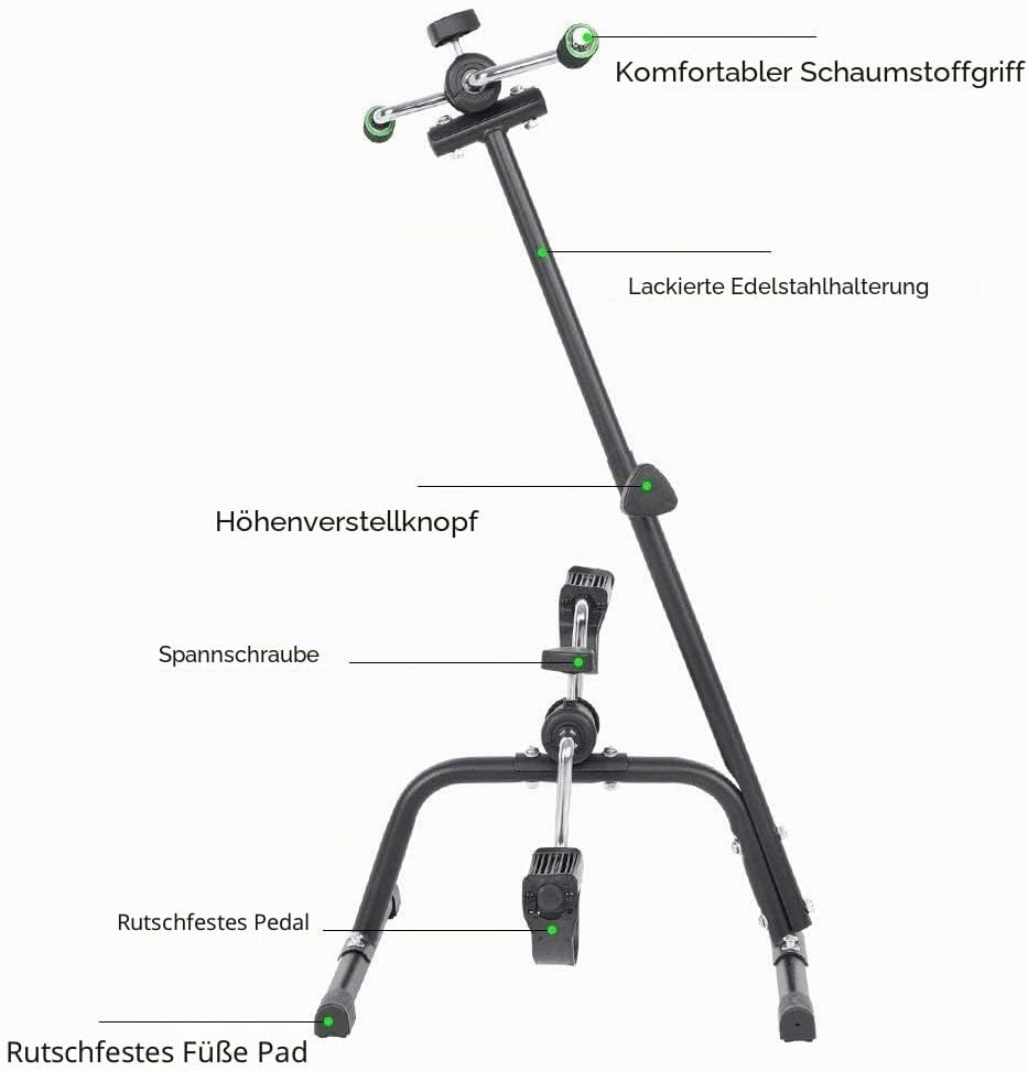 Mini-Heimtrainer, Arm- und Beinübung, Fahrrad Training für ältere Menschen mit Behinderungen, Schwar