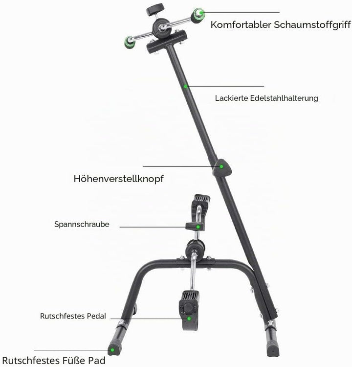 Mini-Heimtrainer, Arm- und Beinübung, Fahrrad Training für ältere Menschen mit Behinderungen, Schwar