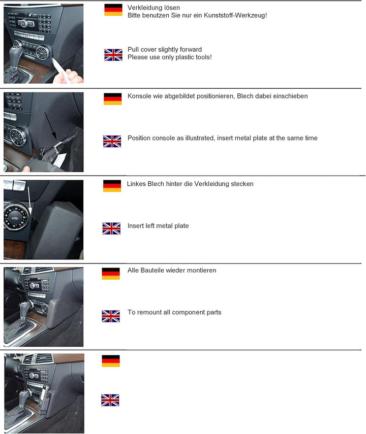KUDA 091845 Halterung Kunstleder schwarz für Mercedes C-Klasse (W204/S204) ab 04/2010 bis 2015 (Face