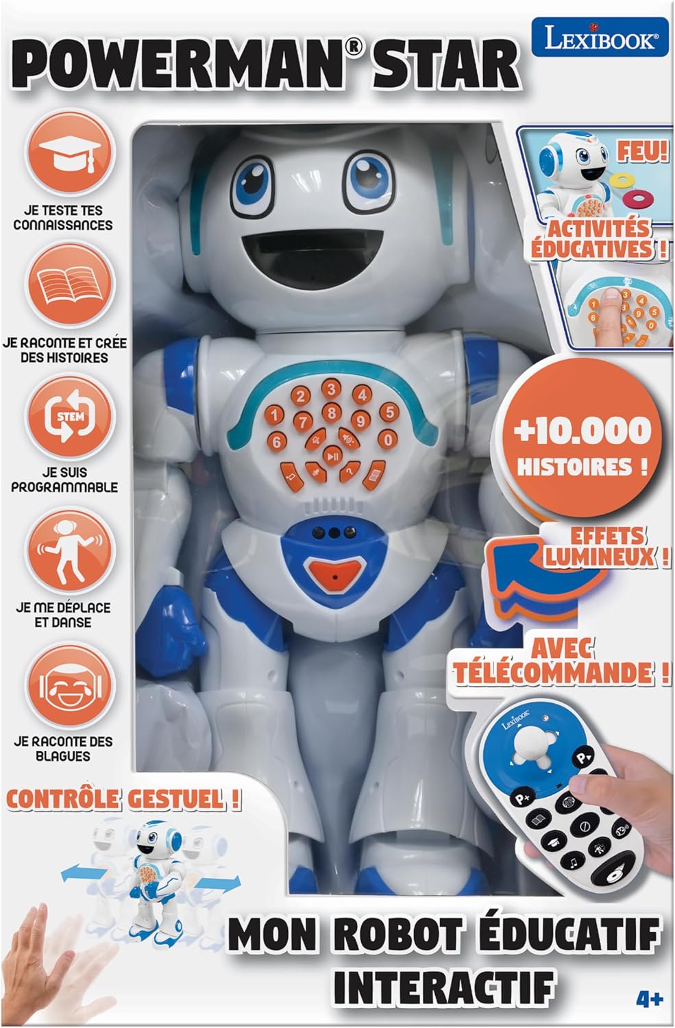 Lexibook Powerman Star Roboter mit Fernbedienung, Sprechen und Gehen, programmierbar, STEM für Kinde