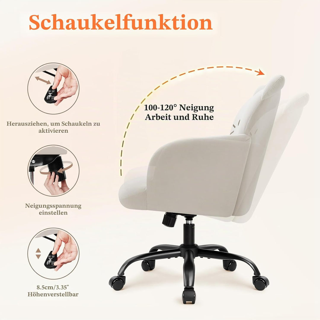 IWMH Bürostuhl,Ergonomisch Homeoffice Stuhl mit breiter Sitzfläche,Schreibtischstuhl mit Katzenmotiv