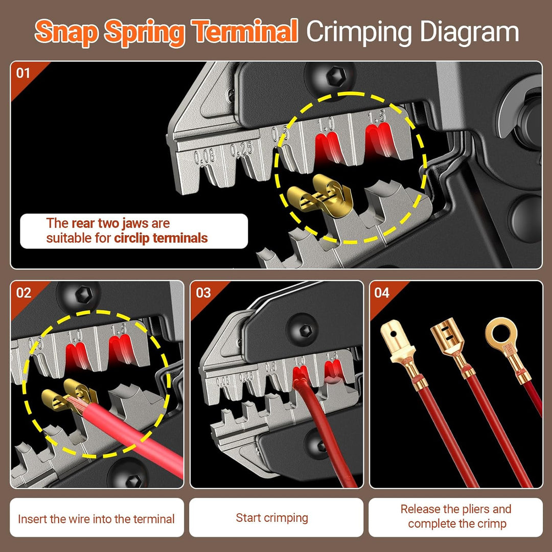 Preciva Crimpzange Stecker Set, 896 Stück Crimpbereich 0,08/0,25/0,5/1,0/1,5mm²,für DuPont, JST (XH/
