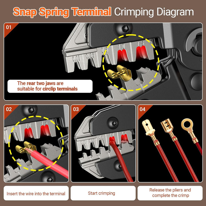 Preciva Crimpzange Stecker Set, 896 Stück Crimpbereich 0,08/0,25/0,5/1,0/1,5mm²,für DuPont, JST (XH/