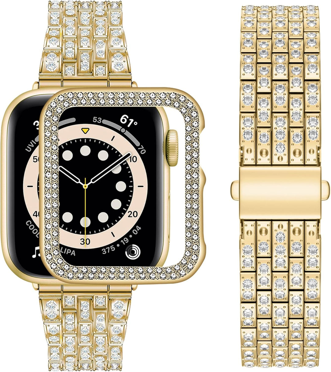 wutwuk Apple Watch Armband Glitzer Kompatibel mit Apple Watch 40mm 44mm 41mm 45mm 42mm 38mm Schutzhü