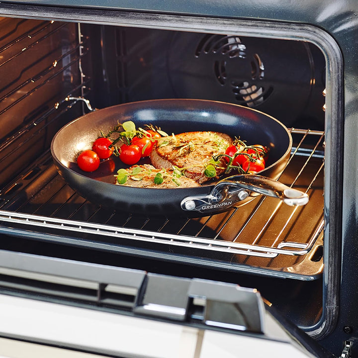 GreenPan Barcelona Hartanodisierte Gesunde Keramische Antihaft Bratentopf 24 cm/5,1 Liter mit Glasde