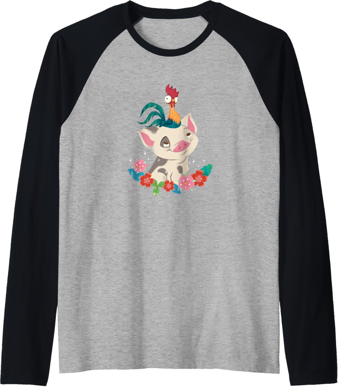 Disney Moana HeiHei Rooster Pua Flowers Raglan