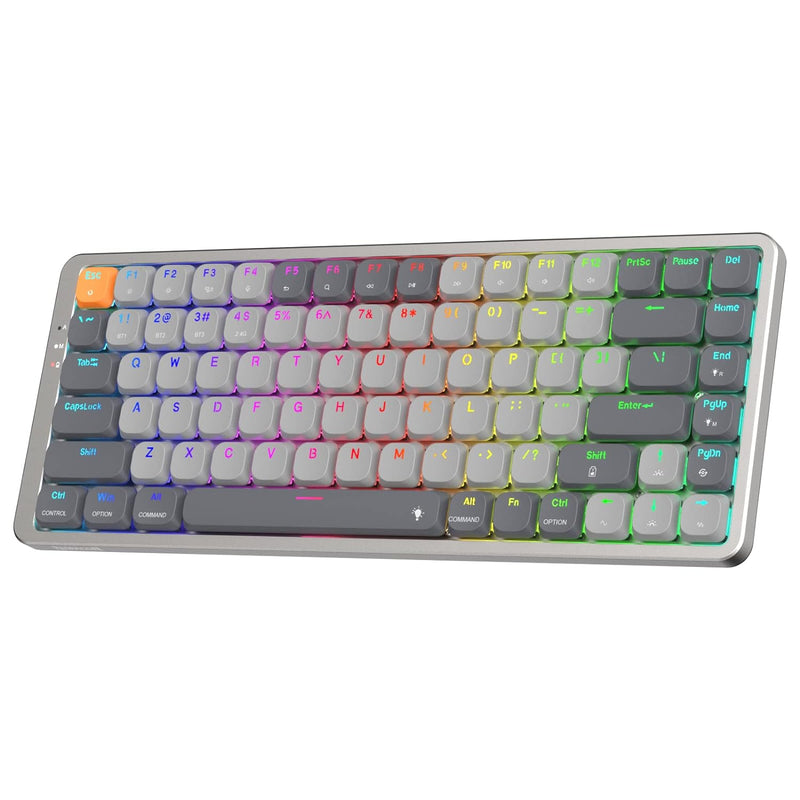 Redragon K652 75% RGB Mechanische Tastatur, Bluetooth/2,4ghz/kabelgebundener Tri-modus 84 Tasten Gam