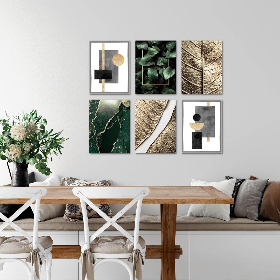 Novart Set Wandbilder - KEIN EXTRA RAMEN BENÖTIGT - Wohnzimmer Schlafzimmer - Bilder Modern Abstrakt