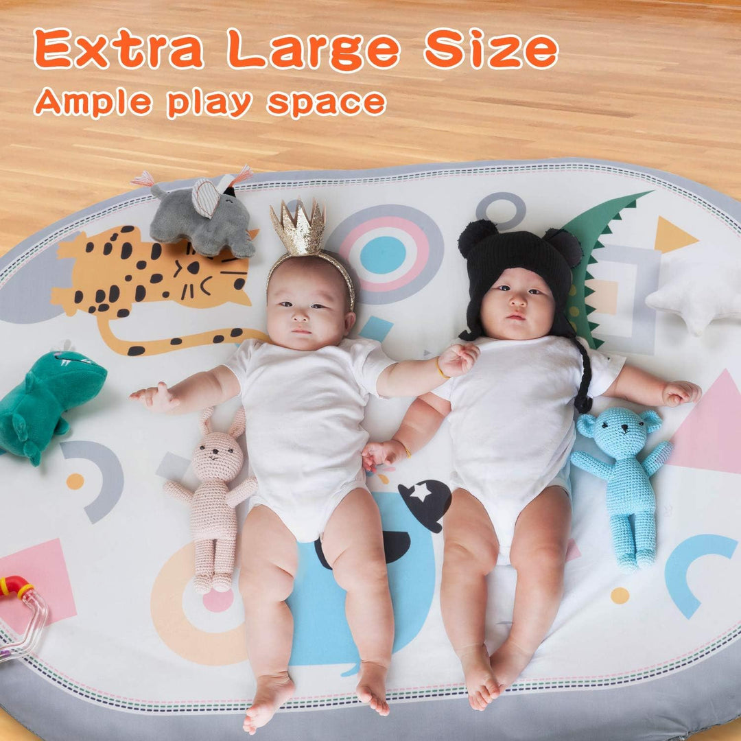 Lupantte Baby Spieldecke,Spielbogen Baby 2 Austauschbaren Bezügen,Spielmatte mit Spielbogen Abnehmba
