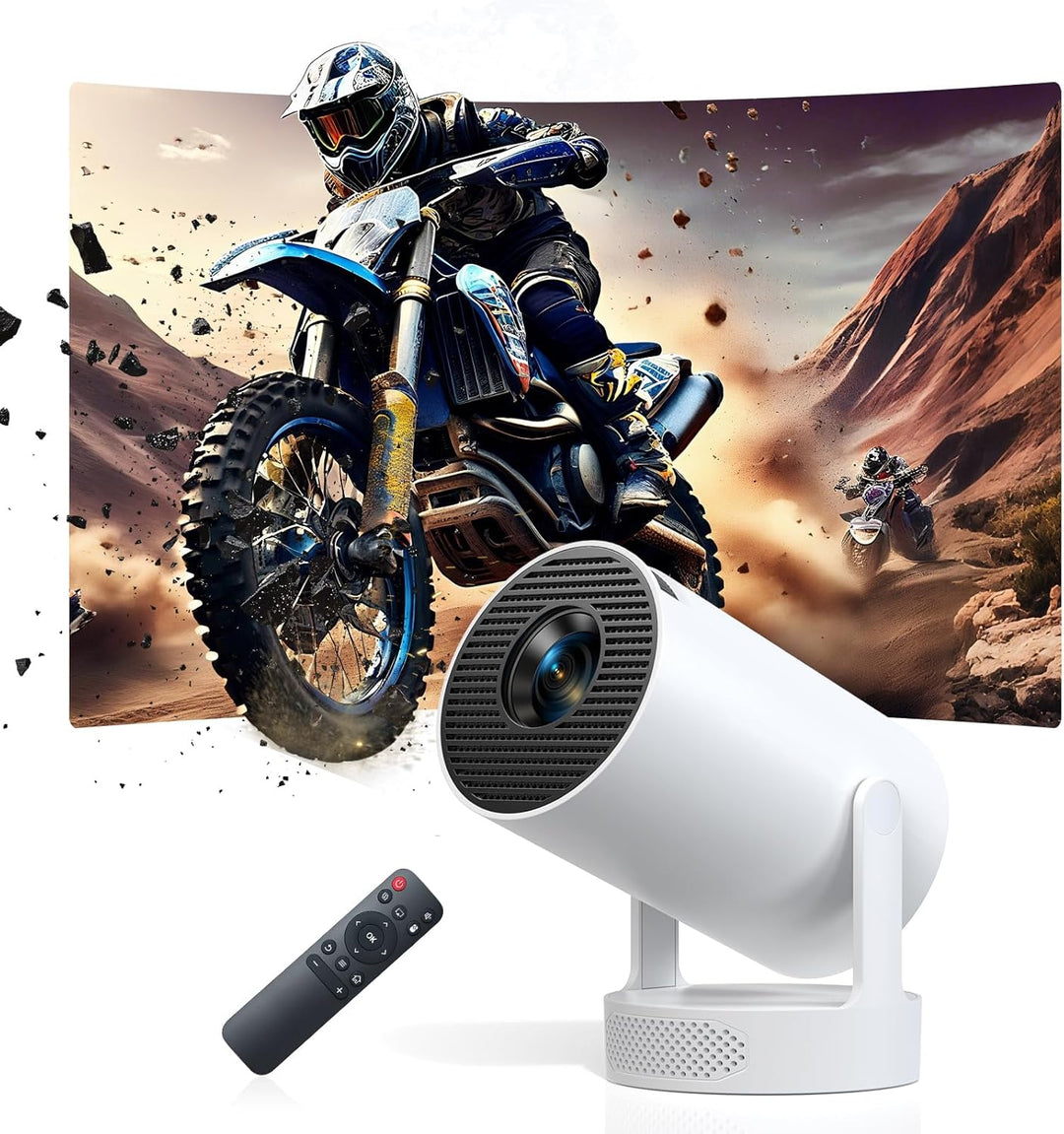 Smart Mini Beamer, Upgraded Hi-Fi Mini-Projektor mit 4K-1080P-Unterstützung, 300 ANSI-Lumen, WIFI6 &