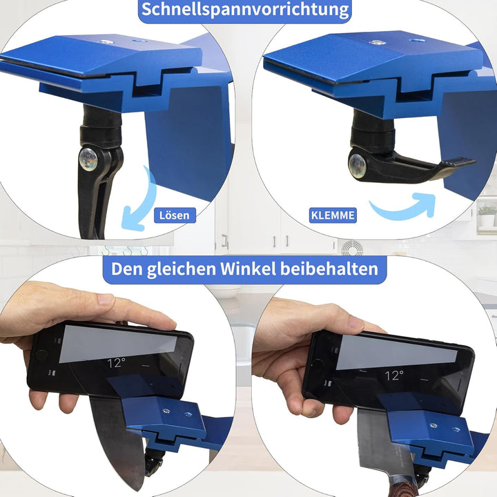 CWOVRS Messerschärfer Profi, Professioneller Messerschärfer mit Schnellspann-Design, Festwinkel Mess