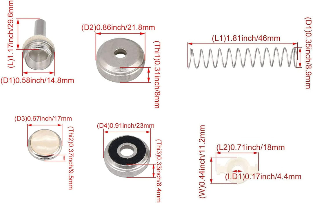 TUOREN Trompetenventil-Sytem-Ersatzteile enthalten Trompeten-Fingerknöpfe, Ventilkappe, Kolbenführun
