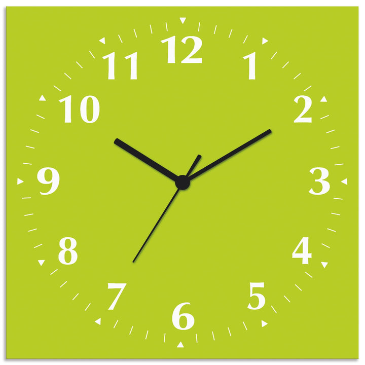 ARTLAND Wanduhr ohne Tickgeräusche Alu Funkuhr 30x30 cm Quadratisch Lautlos 12 Ziffern Farbig Schlic